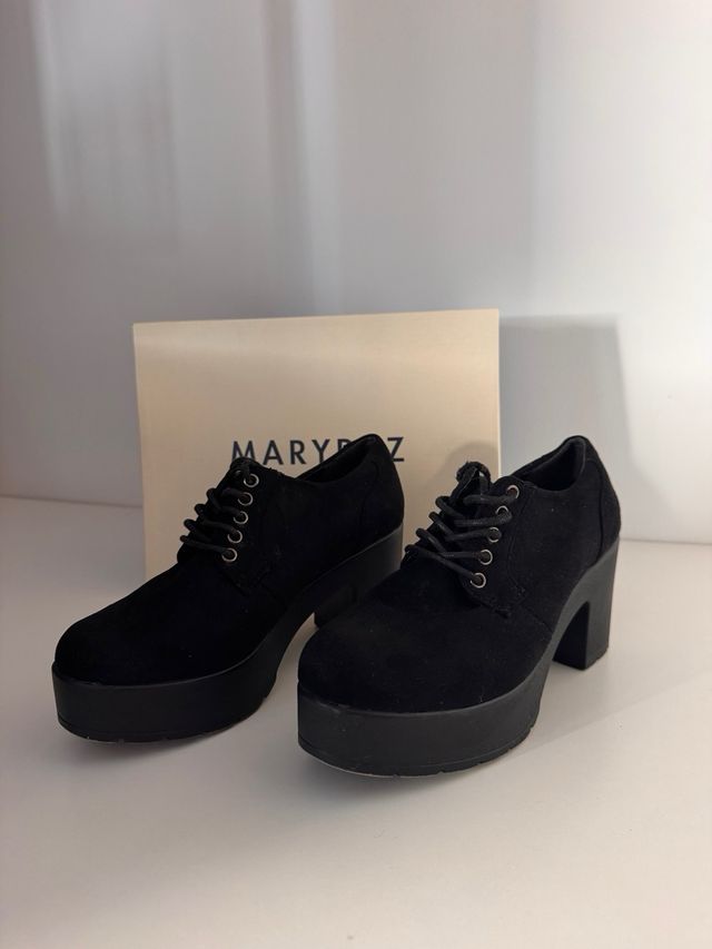 Botines Tacón Plataforma Marypaz Negros