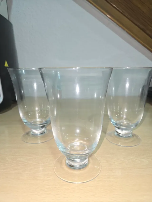 Set 3 Copas Porta Velas Helado Vidrio