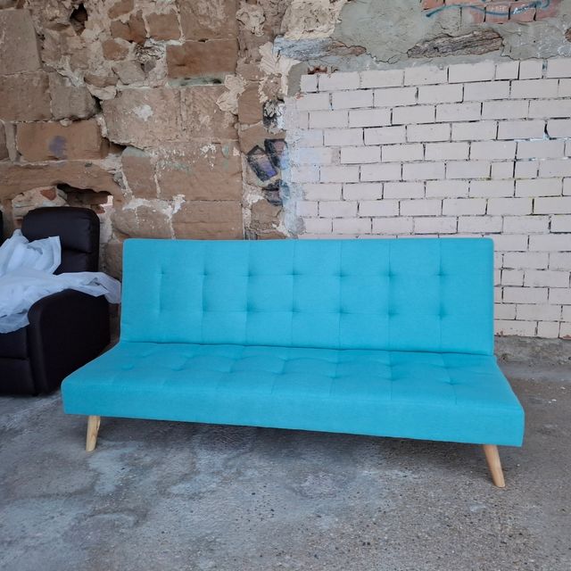 Sofá Cama Azul Tela