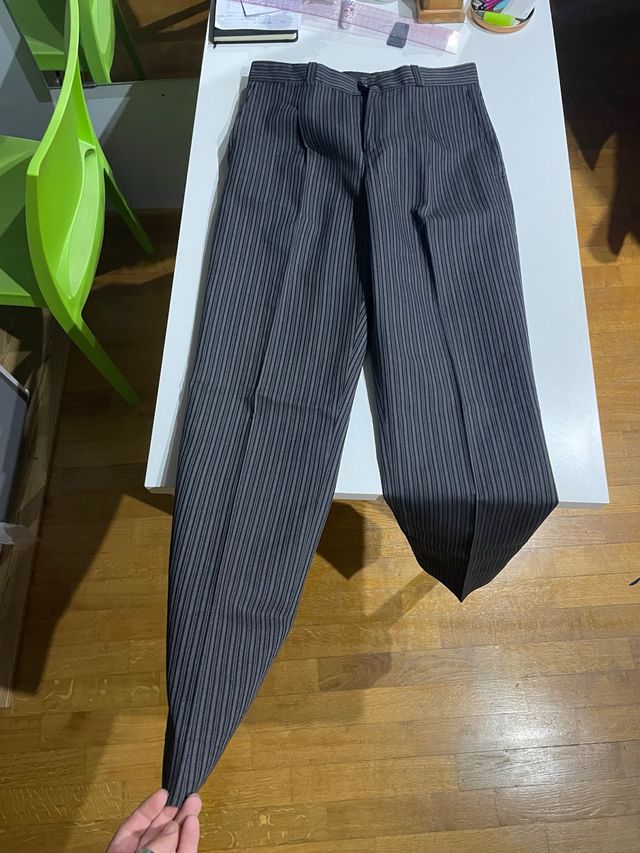 Pantalón fallero gris rayado