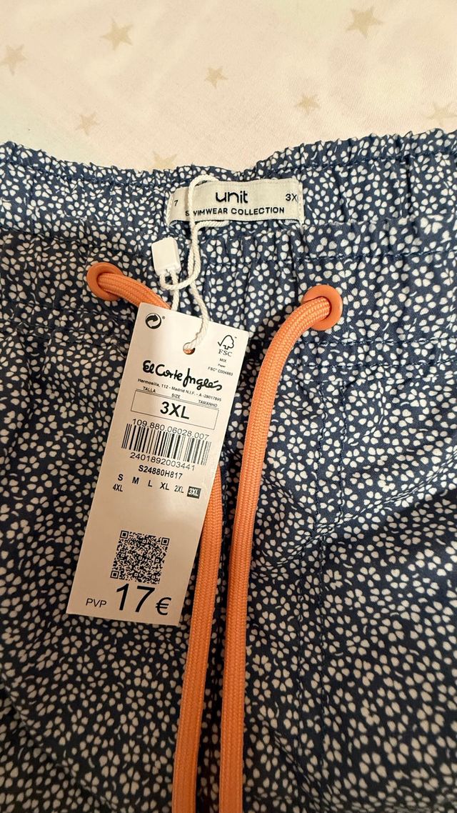 Bañador El Corte Inglés Azul Talla 3XL