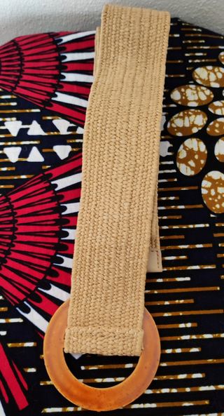 Cinturón de paja/cinto de palha elástico novo