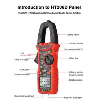 Multímetro Digital HT206D T-RMS