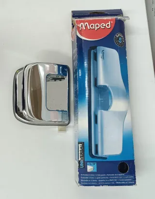 2 perforadoras de papel cromadas