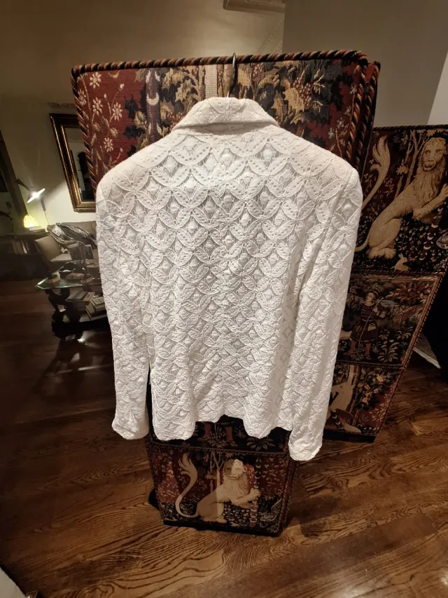 Blazer de encaje blanco