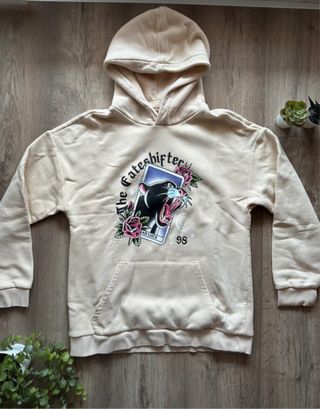Sudadera beige con estampado XS