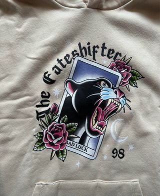 Sudadera beige con estampado XS