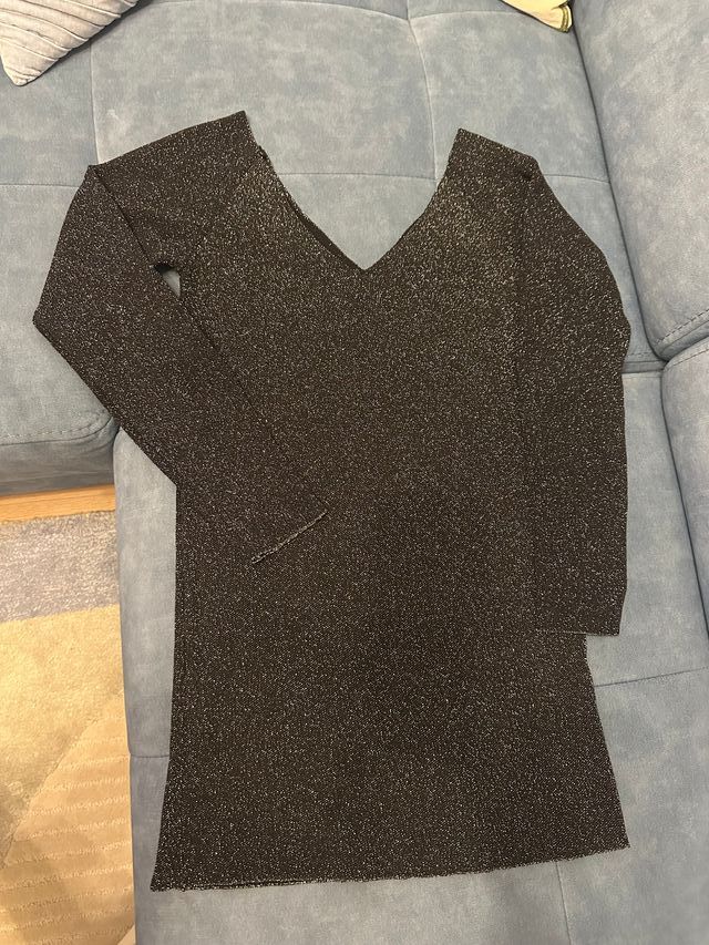 Vestido Denny Rose Negro y Plateado