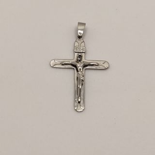 Colgante Cruz de oro Blanco de 18k, 2.86 g.