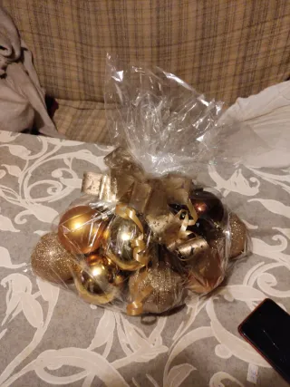 Bolas Decoración Navidad Doradas