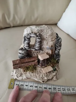 Accessorio presepe ambientazione legna e ascia