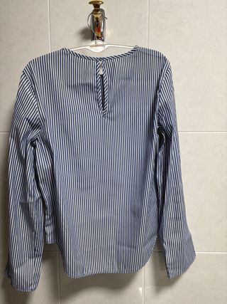 Blusa Zara Rayas Flores Bordadas