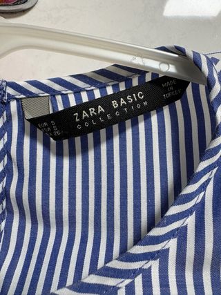 Blusa Zara Rayas Flores Bordadas