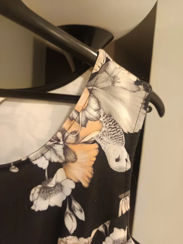 Vestido Springfield Talla XL Negro Flores