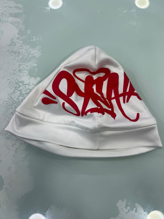 Gorro Syna world blanco y rojo elástico