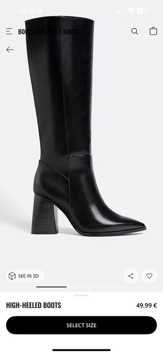 Botas altas Stradivarius negras