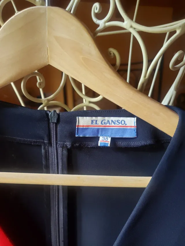 Vestido El Ganso azul y rojo