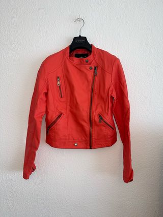 Chaqueta Coral/Naranja Cuero