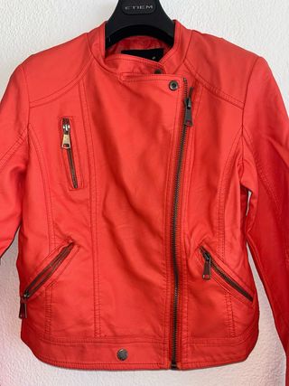 Chaqueta Coral/Naranja Cuero