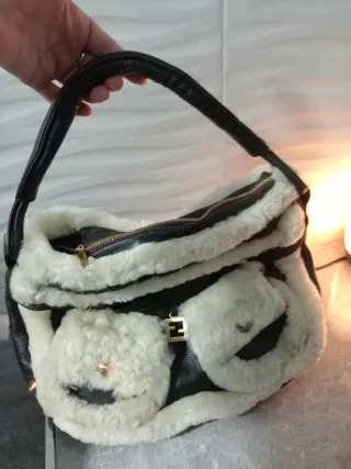 Borsa Fendi marrone e crema