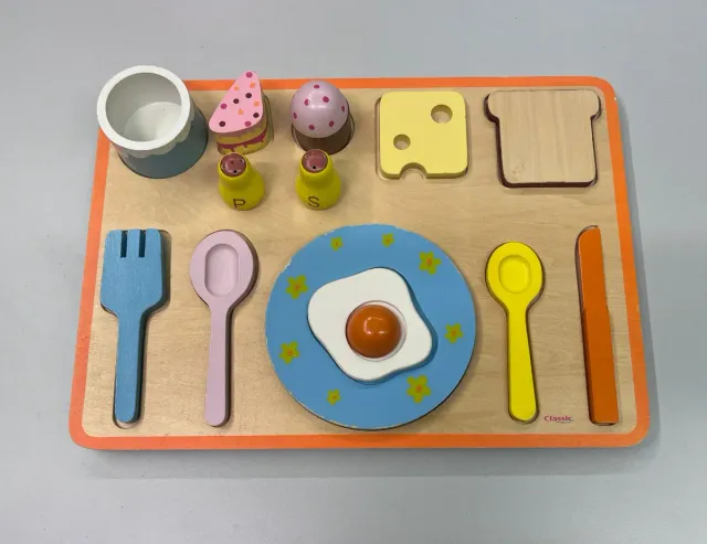 Puzzle de madera desayuno para niños