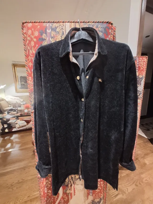 Sobrecamisa Terciopelo Burberrys Negra Mujer