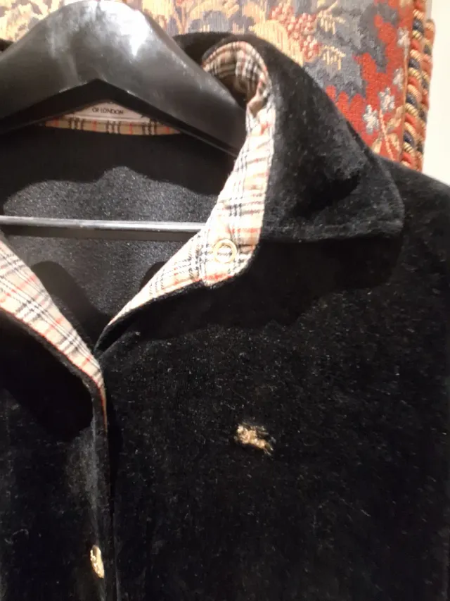 Sobrecamisa Terciopelo Burberrys Negra Mujer