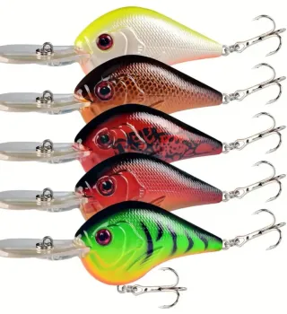 Lote 5 señuelos Crankbait pesca