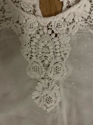 Blusa Zara Trafaluc Encaje Blanca