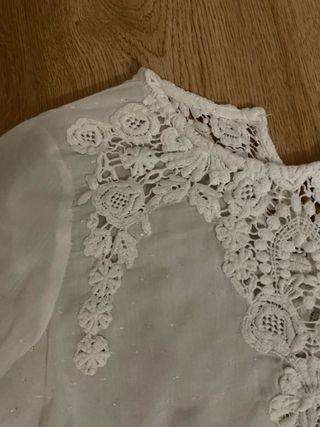 Blusa Zara Trafaluc Encaje Blanca