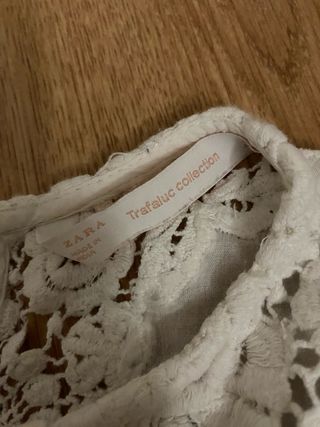 Blusa Zara Trafaluc Encaje Blanca