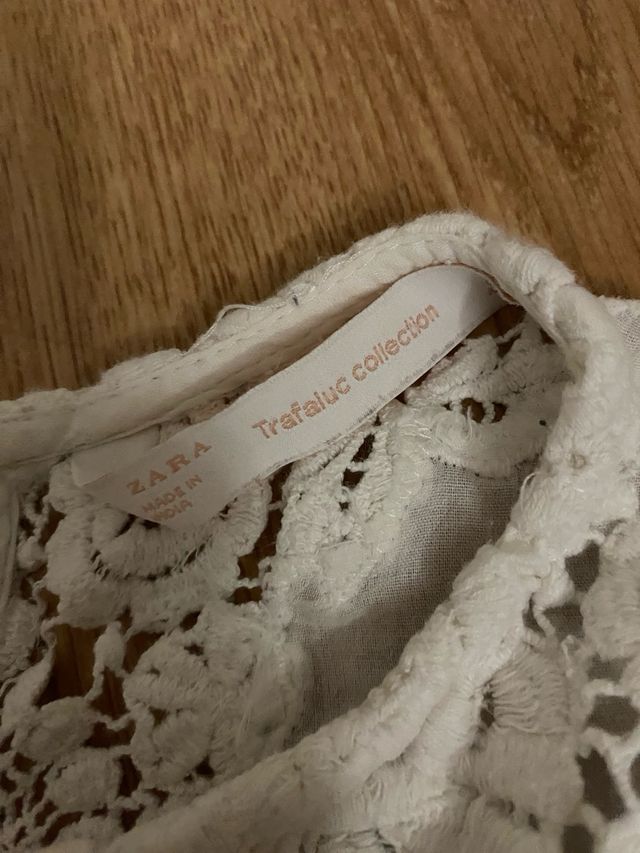 Blusa Zara Trafaluc Encaje Blanca