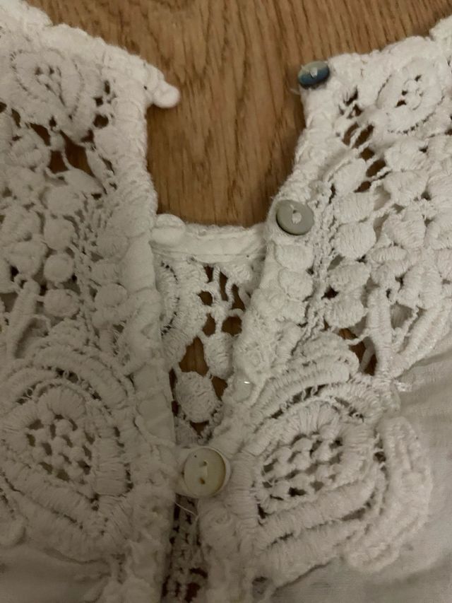 Blusa Zara Trafaluc Encaje Blanca