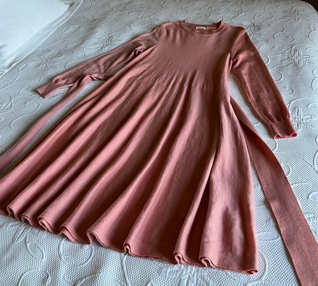 Vestido punto color salmón talla S
