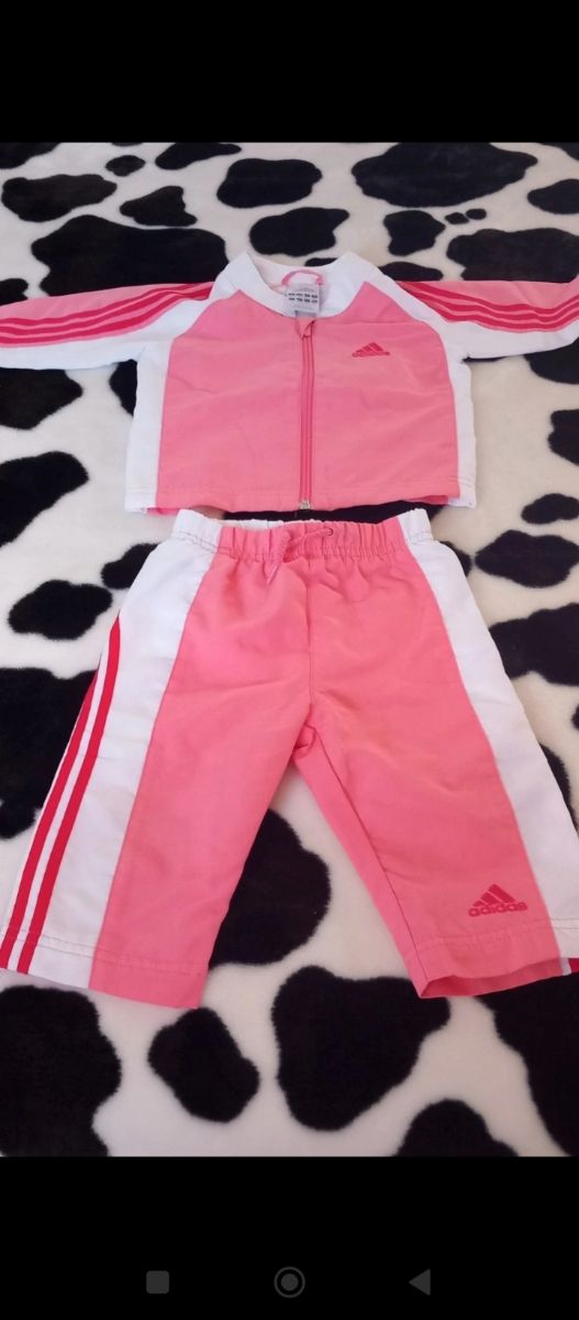 Chándal Adidas bebé rosa y blanco
