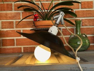 Vecchia lampada da soffitto industriale tedesca - anni '50