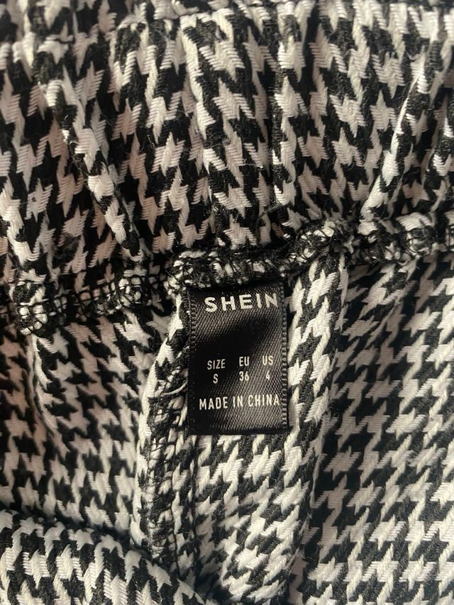 Pantaloni corti a stampa pied-de-poule