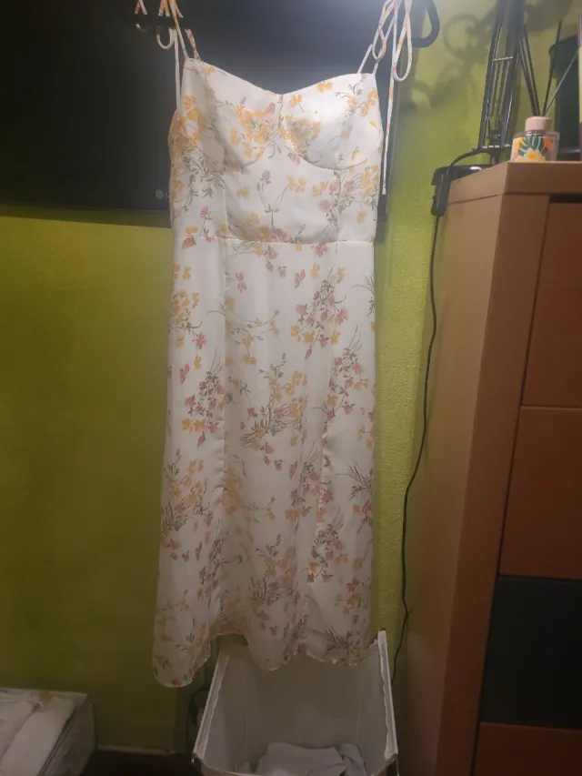 Vestido gasa estampado floral verano