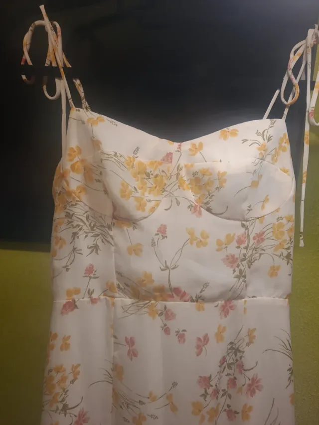 Vestido gasa estampado floral verano