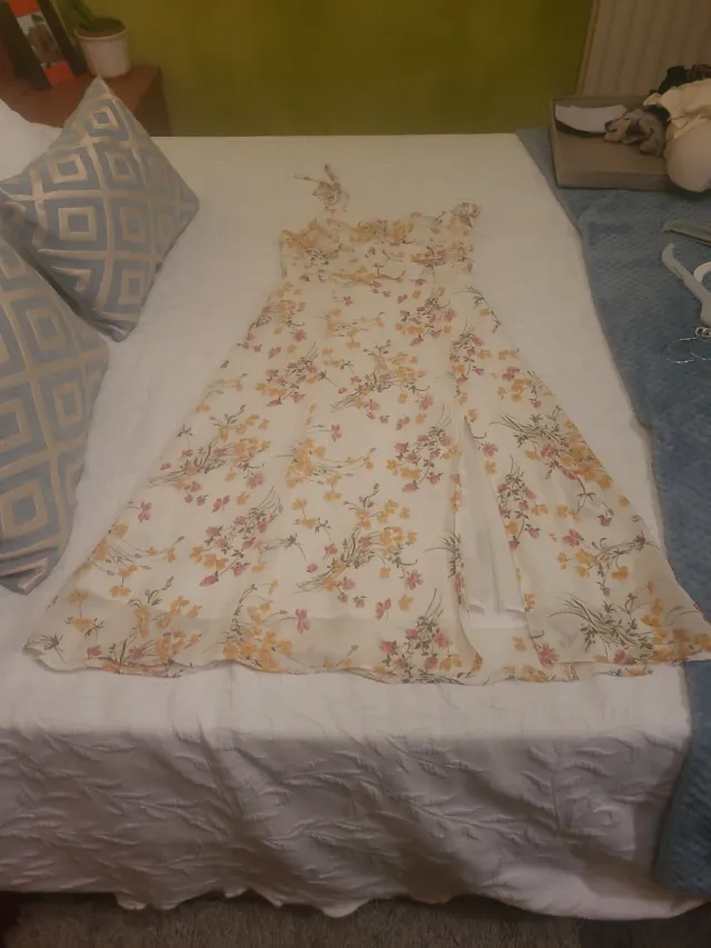 Vestido gasa estampado floral verano