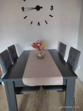 Mesa comedor extensible gris