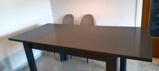 Mesa comedor extensible gris