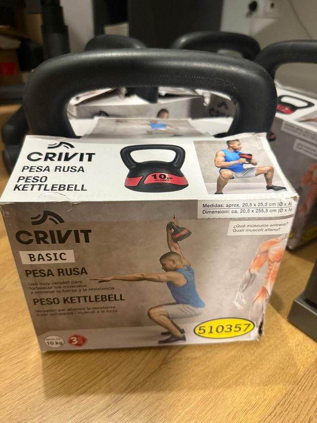 4 Pesas Rusas Kettlebell Crivit 10kg