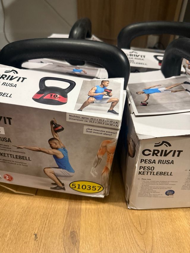 4 Pesas Rusas Kettlebell Crivit 10kg