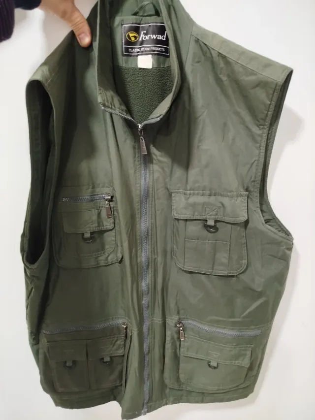 Chaleco caza/pesca verde forro polar marca Forwad