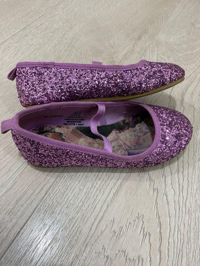 Bailarinas niña violeta purpurina talla 28