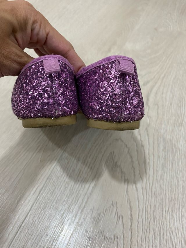 Bailarinas niña violeta purpurina talla 28