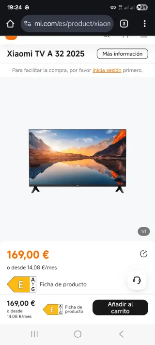 Xiaomi TV A 32 2025 Smart TV Precintada