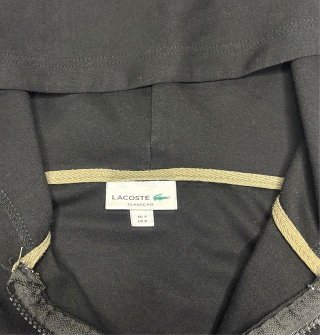 Sudadera Lacoste Negra con Cremallera