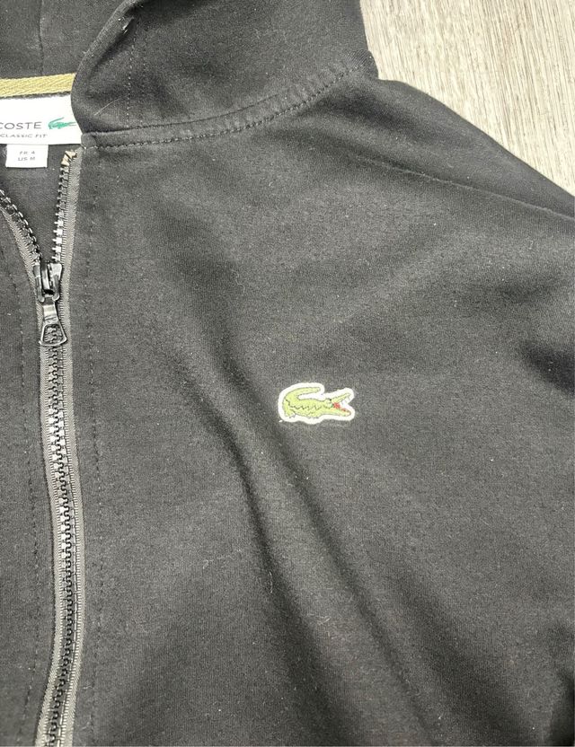 Sudadera Lacoste Negra con Cremallera